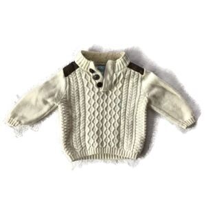 Baby Gap Sherpa Leather Cable Knit Sweater